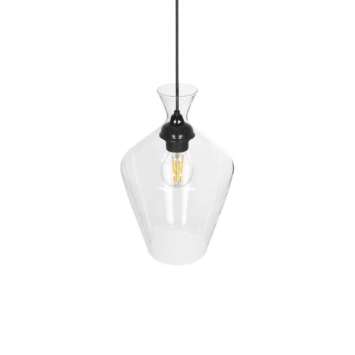 GLOBOSTAR® BALU 206-0040 Μοντέρνο Κρεμαστό Φωτιστικό Οροφής με Ντουί 1 x E27 AC 220-240V IP20 – Διάφανο – Μ20 x Π20 x Υ32cm