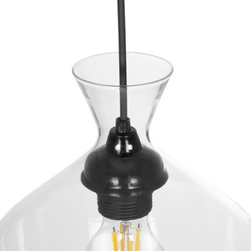 GLOBOSTAR® BALU 206-0040 Μοντέρνο Κρεμαστό Φωτιστικό Οροφής με Ντουί 1 x E27 AC 220-240V IP20 – Διάφανο – Μ20 x Π20 x Υ32cm
