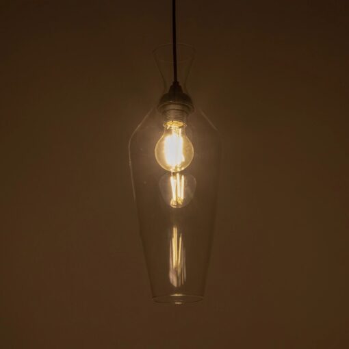 GLOBOSTAR® BALU 206-0041 Μοντέρνο Κρεμαστό Φωτιστικό Οροφής με Ντουί 1 x E27 AC 220-240V IP20 – Διάφανο – Μ15 x Π15 x Υ40cm