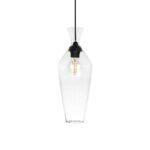 GLOBOSTAR® BALU 206-0041 Μοντέρνο Κρεμαστό Φωτιστικό Οροφής με Ντουί 1 x E27 AC 220-240V IP20 – Διάφανο – Μ15 x Π15 x Υ40cm