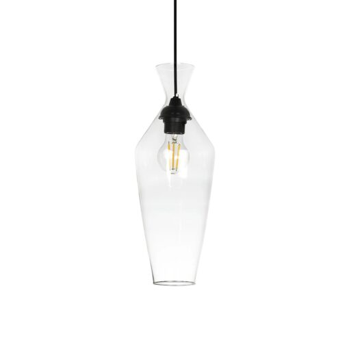 GLOBOSTAR® BALU 206-0041 Μοντέρνο Κρεμαστό Φωτιστικό Οροφής με Ντουί 1 x E27 AC 220-240V IP20 – Διάφανο – Μ15 x Π15 x Υ40cm