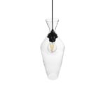 GLOBOSTAR® BALU 206-0041 Μοντέρνο Κρεμαστό Φωτιστικό Οροφής με Ντουί 1 x E27 AC 220-240V IP20 – Διάφανο – Μ15 x Π15 x Υ40cm