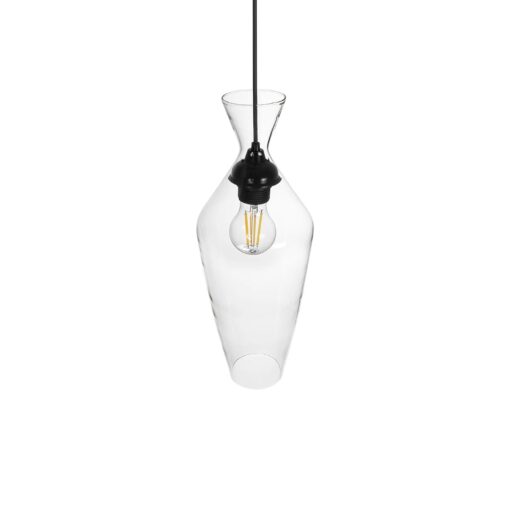 GLOBOSTAR® BALU 206-0041 Μοντέρνο Κρεμαστό Φωτιστικό Οροφής με Ντουί 1 x E27 AC 220-240V IP20 – Διάφανο – Μ15 x Π15 x Υ40cm