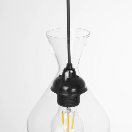 GLOBOSTAR® BALU 206-0041 Μοντέρνο Κρεμαστό Φωτιστικό Οροφής με Ντουί 1 x E27 AC 220-240V IP20 – Διάφανο – Μ15 x Π15 x Υ40cm