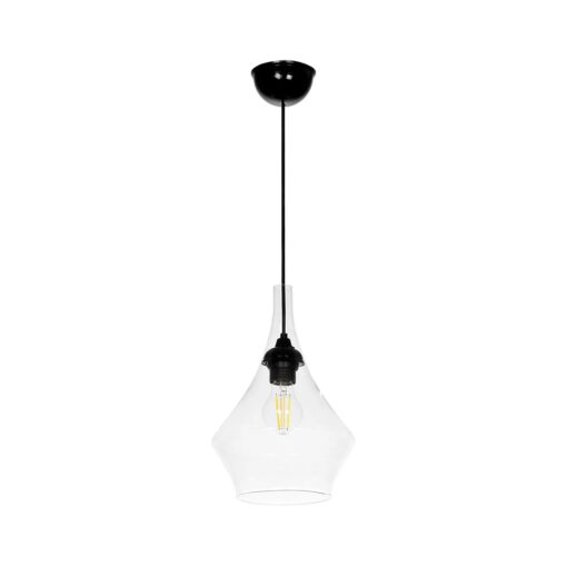 GLOBOSTAR® BALU 206-0042 Μοντέρνο Κρεμαστό Φωτιστικό Οροφής με Ντουί 1 x E27 AC 220-240V IP20 – Διάφανο – Μ20 x Π20 x Υ31cm