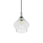 GLOBOSTAR® BALU 206-0042 Μοντέρνο Κρεμαστό Φωτιστικό Οροφής με Ντουί 1 x E27 AC 220-240V IP20 – Διάφανο – Μ20 x Π20 x Υ31cm
