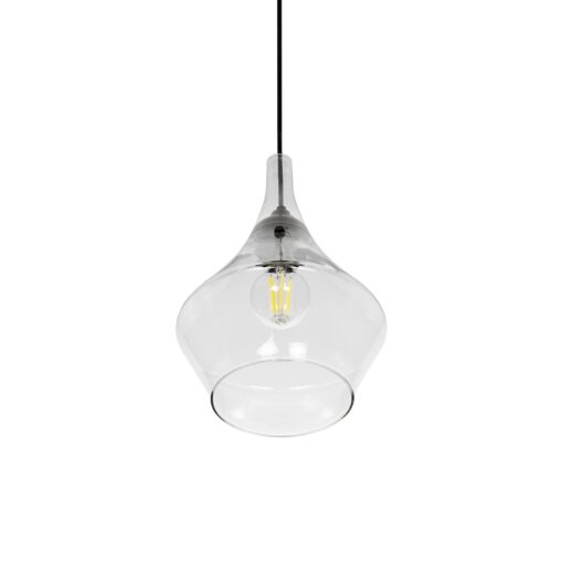 GLOBOSTAR® BALU 206-0042 Μοντέρνο Κρεμαστό Φωτιστικό Οροφής με Ντουί 1 x E27 AC 220-240V IP20 – Διάφανο – Μ20 x Π20 x Υ31cm