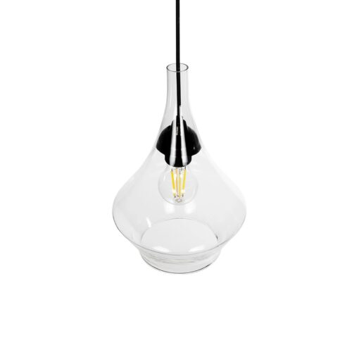 GLOBOSTAR® BALU 206-0042 Μοντέρνο Κρεμαστό Φωτιστικό Οροφής με Ντουί 1 x E27 AC 220-240V IP20 – Διάφανο – Μ20 x Π20 x Υ31cm