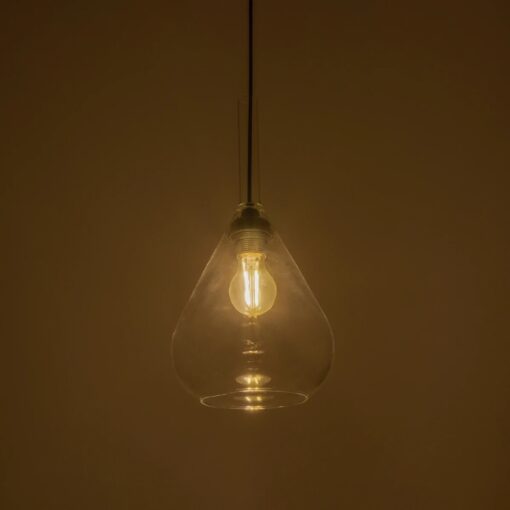 GLOBOSTAR® BALU 206-0043 Μοντέρνο Κρεμαστό Φωτιστικό Οροφής με Ντουί 1 x E27 AC 220-240V IP20 – Διάφανο – Μ20 x Π20 x Υ42cm