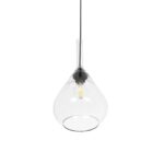 GLOBOSTAR® BALU 206-0043 Μοντέρνο Κρεμαστό Φωτιστικό Οροφής με Ντουί 1 x E27 AC 220-240V IP20 – Διάφανο – Μ20 x Π20 x Υ42cm
