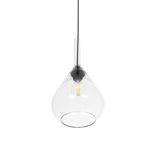 GLOBOSTAR® BALU 206-0043 Μοντέρνο Κρεμαστό Φωτιστικό Οροφής με Ντουί 1 x E27 AC 220-240V IP20 – Διάφανο – Μ20 x Π20 x Υ42cm