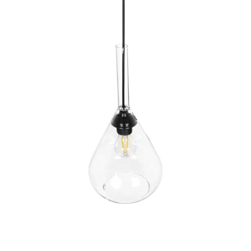 GLOBOSTAR® BALU 206-0043 Μοντέρνο Κρεμαστό Φωτιστικό Οροφής με Ντουί 1 x E27 AC 220-240V IP20 – Διάφανο – Μ20 x Π20 x Υ42cm