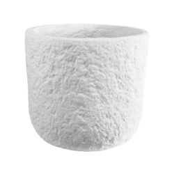 Alternative view of GloboStar® Artificial Garden MALVEN 20710 Επιδαπέδιο Πολυεστερικό Τσιμεντένιο Κασπώ Γλάστρα - Flower Pot Λευκό Φ31 x Υ28cm