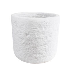 Alternative view of GloboStar® Artificial Garden MALVEN 20711 Επιδαπέδιο Πολυεστερικό Τσιμεντένιο Κασπώ Γλάστρα - Flower Pot Λευκό Φ25 x Υ23cm
