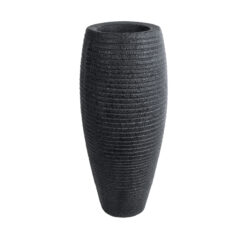 Alternative view of GloboStar® Artificial Garden NASHVILLE 20715 Επιδαπέδιο Πολυεστερικό Τσιμεντένιο Κασπώ Γλάστρα - Flower Pot Μαύρο Φ35 x Υ85cm