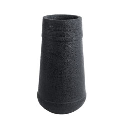 Alternative view of GloboStar® Artificial Garden JAKLIN 20723 Επιδαπέδιο Πολυεστερικό Τσιμεντένιο Κασπώ Γλάστρα - Flower Pot Μαύρο Φ34 x Υ62cm