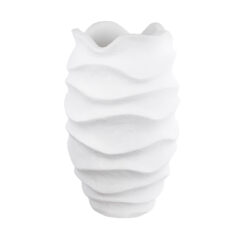 Alternative view of GloboStar® Artificial Garden PORTOFINO 20730 Επιδαπέδιο Πολυεστερικό Τσιμεντένιο Κασπώ Γλάστρα - Flower Pot Λευκό Φ50 x Υ80cm