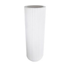 Alternative view of GloboStar® Artificial Garden MARSALA 20735 Επιδαπέδιο Πολυεστερικό Τσιμεντένιο Κασπώ Γλάστρα - Flower Pot Λευκό Φ41 x Υ120cm