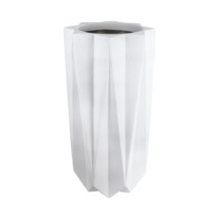 Alternative view of GloboStar® Artificial Garden PADOVA 20739 Επιδαπέδιο Πολυεστερικό Τσιμεντένιο Κασπώ Γλάστρα - Flower Pot Λευκό Φ48 x Υ100cm
