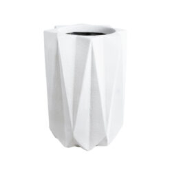 Alternative view of GloboStar® Artificial Garden PADOVA 20740 Επιδαπέδιο Πολυεστερικό Τσιμεντένιο Κασπώ Γλάστρα - Flower Pot Λευκό Φ46 x Υ67cm