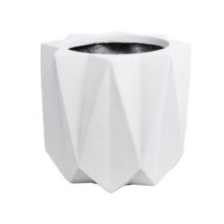 Alternative view of GloboStar® Artificial Garden PADOVA 20741 Επιδαπέδιο Πολυεστερικό Τσιμεντένιο Κασπώ Γλάστρα - Flower Pot Λευκό Φ51 x Υ46cm
