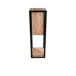 Alternative view of GloboStar® Artificial Garden CASSIANO 20752 Επιδαπέδιο Μεταλλικό Τσιμεντένιο Κασπώ Γλάστρα - Flower Pot Καφέ με Μαύρο Μ36 x Π36 x Υ120cm