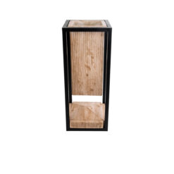 Alternative view of GloboStar® Artificial Garden CASSIANO 20753 Επιδαπέδιο Μεταλλικό Τσιμεντένιο Κασπώ Γλάστρα - Flower Pot Καφέ με Μαύρο Μ36 x Π36 x Υ90cm