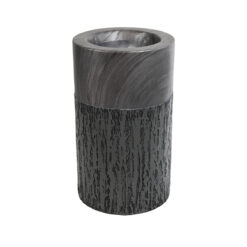 Alternative view of GloboStar® Artificial Garden PISA 20761 Επιδαπέδιο Πολυεστερικό Τσιμεντένιο Κασπώ Γλάστρα - Flower Pot Γκρι Ανθρακί Φ36 x Υ60cm