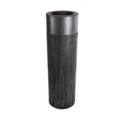 Alternative view of GloboStar® Artificial Garden PISA 20762 Επιδαπέδιο Πολυεστερικό Τσιμεντένιο Κασπώ Γλάστρα - Flower Pot Γκρι Ανθρακί Φ36 x Υ120cm