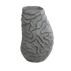 Alternative view of GloboStar® Artificial Garden GALICIA 20763 Επιδαπέδιο Πολυεστερικό Τσιμεντένιο Κασπώ Γλάστρα - Flower Pot Γκρι Φ52 x Υ80cm