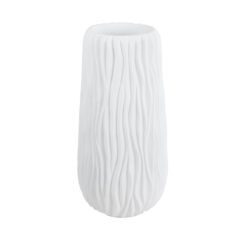 Alternative view of GloboStar® Artificial Garden ORIENTE 20768 Επιδαπέδιο Πολυεστερικό Τσιμεντένιο Κασπώ Γλάστρα - Flower Pot Λευκό Φ35 x Υ65cm