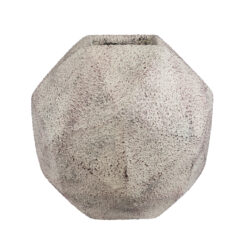 Alternative view of GloboStar® Artificial Garden BOROUGH 20781 Επιδαπέδιο Πολυεστερικό Τσιμεντένιο Κασπώ Γλάστρα - Flower Pot Λευκό με Μπεζ Μ38 x Π38 x Υ38cm