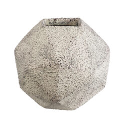 Alternative view of GloboStar® Artificial Garden BOROUGH 20782 Επιδαπέδιο Πολυεστερικό Τσιμεντένιο Κασπώ Γλάστρα - Flower Pot Λευκό με Μπεζ Μ30 x Π30 x Υ30cm