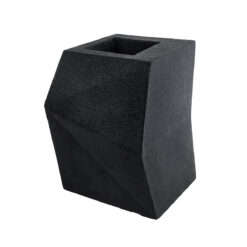 Alternative view of GloboStar® Artificial Garden CAMDEN 20788 Επιδαπέδιο Πολυεστερικό Τσιμεντένιο Κασπώ Γλάστρα - Flower Pot Μαύρο Μ47 x Π43 x Υ66cm