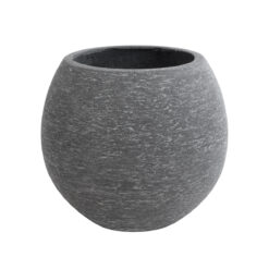 Alternative view of GloboStar® Artificial Garden COLUMBIA 20797 Επιδαπέδιο Πολυεστερικό Τσιμεντένιο Κασπώ Γλάστρα - Flower Pot Γκρι Φ40 x Υ35cm