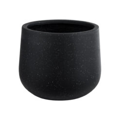 Alternative view of GloboStar® Artificial Garden MAYFAIR 20801 Διακοσμητικό Πολυεστερικό Τσιμεντένιο Κασπώ Γλάστρα - Flower Pot Μαύρο με Λευκές Λεπτομέριες Μ25 x Π27 x Υ30cm