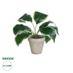 GloboStar® Artificial Garden WHITE HOSTA PLANT 20900 Διακοσμητικό Φυτό Λευκή Χόστα Φ45 x Υ40cm