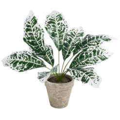 Alternative view of GloboStar® Artificial Garden WHITE AGLAONEMA POTTED PLANT 20903 Διακοσμητικό Φυτό Λευκό Αγλαόνημα Φ40 x Υ33cm
