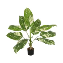 Alternative view of GloboStar® Artificial Garden DIEFFENBACHIA 20941 Τεχνητό Διακοσμητικό Φυτό Πράσινη & Μπεζ Διφενμπάχια Μ80 x Π80 x Υ90cm