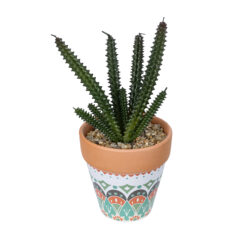 Alternative view of GloboStar® Artificial Garden SUCCULENT EUPHORBIA POTTED PLANT 21045 Διακοσμητικό Φυτό Ευφορβία Φ11 x Υ19cm
