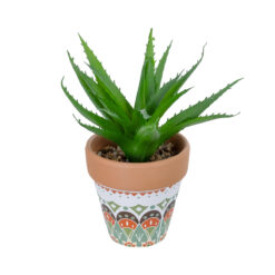Alternative view of GloboStar® Artificial Garden SUCCULENT ALOE POTTED PLANT 21054 Διακοσμητικό Φυτό Αλόη  Φ15 x Υ19cm