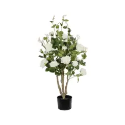 Alternative view of GloboStar® Artificial Garden WHITE ROSES 21069 Τεχνητό Διακοσμητικό Δέντρο Τριανταφυλλιά Μ50 x Π50 x Υ90cm