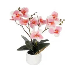Alternative view of GloboStar® Artificial Garden PINK ORCHID 21075 Διακοσμητικό Φυτό Ροζ Ορχιδέα  Υ30cm