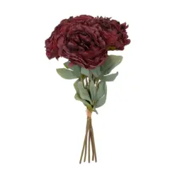 Alternative view of GloboStar® Artificial Garden RED PEONY FLOWER BOUQUET 21086 Τεχνητό Διακοσμητικό Μπουκέτο Κόκκινο Παιώνιας Y43cm