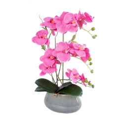 Alternative view of GloboStar® Artificial Garden PINK ORCHID 21121 Διακοσμητικό Φυτό Έντονο Ροζ Ορχιδέα Υ43cm