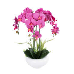 Alternative view of GloboStar® Artificial Garden DARK PINK ORCHID 21123 Διακοσμητικό Φυτό Φούξια Ορχιδέα Υ50cm
