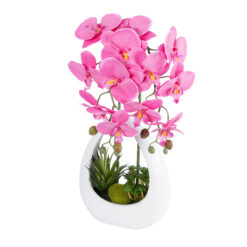 Alternative view of GloboStar® Artificial Garden HOT PINK ORCHID 21127 Διακοσμητικό Φυτό Έντονο Ροζ Ορχιδέα Υ39cm