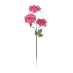Alternative view of GloboStar® Artificial Garden  HOT PINK ROSE BRANCH 21135 Τεχνητό Διακοσμητικό Κλαδί Τριαντάφυλλο Έντονο Ροζ Y66cm