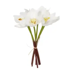 Alternative view of GloboStar® Artificial Garden WHITE ORCHID BOUQUET 21151 Τεχνητό Διακοσμητικό Μπουκέτο Λευκής Ορχιδέας Y26cm