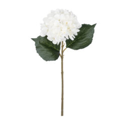 Alternative view of GloboStar® Artificial Garden WHITE HYDRANGEA BRANCH 21173 Τεχνητό Διακοσμητικό Κλαδί Ορτανσίας Λευκό  Y47cm